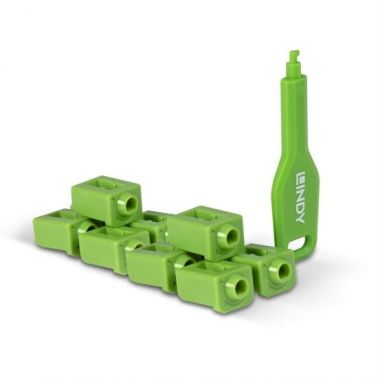 Lindy SFP Port Locks Green, 10x + 1 Key