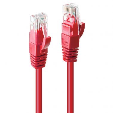 Lindy 0.5m Cat.6 U/UTP Cable, Red