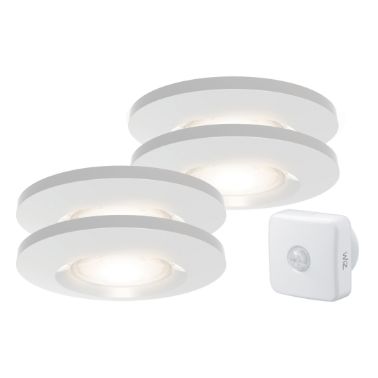 4lite WiZ Connected 2700K-6500K IP65 Smart LED Fire-Rated Downlight with PIR Sensor - White, Pack of