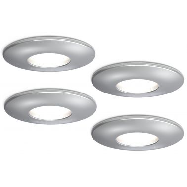 4lite IP65 GU10 Fire-Rated Downlight - Chrome, Pack of 4