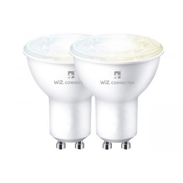 4lite WiZ Connected Dimmable White WiFi LED Smart Bulb - GU10, Pack of 2