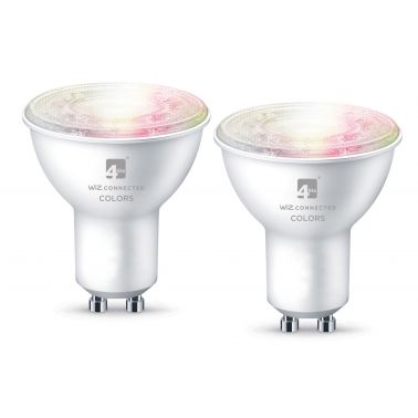 4lite Wiz Connected Dimmable Multicolour WiFi LED Smart Bulb - GU10, Pack of 2