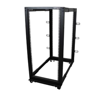 StarTech.com 25U Adjustable Depth Open Frame 4 Post Server Rack w/ Casters / Levelers and Cable Mana