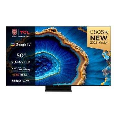 TCL C80 Series 50C805K TV 127 cm (50") 4K Ultra HD Smart TV Wi-Fi Black 1300 cd/m²