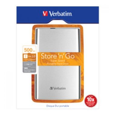 Verbatim Store 'n' Go external hard drive 500 GB Silver