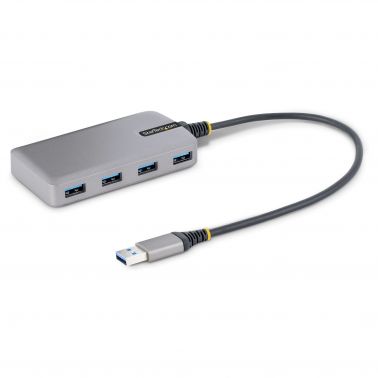 StarTech.com 4-Port USB Hub - USB 3.0 5Gbps, Bus Powered, USB-A to 4x USB-A Hub w/ Optional Auxiliary Power Input - Portable Desktop/Laptop USB Hub, 1ft/30cm Cable, USB Expansion Hub