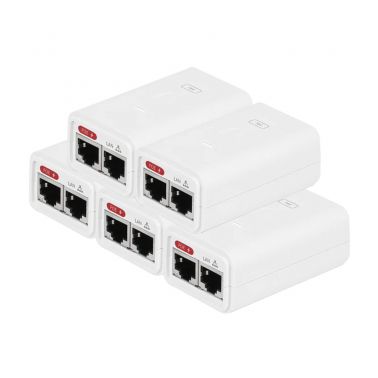 Ubiquiti 5-Pack PoE Injector 24VDC 7W White - POE-24-7W-G-WH (5 Pieces Kit)