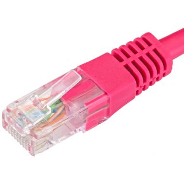 Cablenet 1m Cat6 RJ45 Pink U/UTP PVC 24AWG Flush Moulded Booted Patch Lead