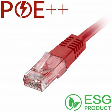 Cablenet 0.3m Cat6 RJ45 Red U/UTP PVC 24AWG Flush Moulded Booted Patch Lead (PK 100)