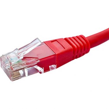 Cablenet 1m Cat6 RJ45 Red U/UTP PVC 24AWG Flush Moulded Booted Patch Lead