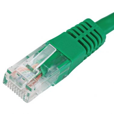 Cablenet 1m Cat6 RJ45 Green U/UTP PVC 24AWG Flush Moulded Booted Patch Lead