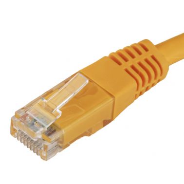 Cablenet 0.5m Cat6 RJ45 Yellow U/UTP PVC 24AWG Flush Moulded Booted Patch Lead