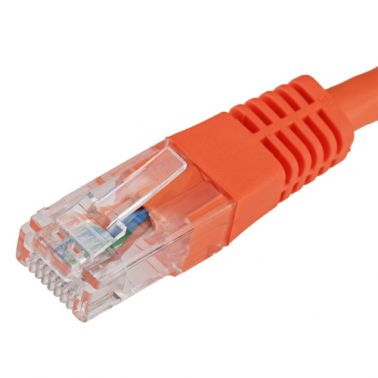 Cablenet 0.3m Cat6 RJ45 Orange U/UTP PVC 24AWG Flush Moulded Booted Patch Lead