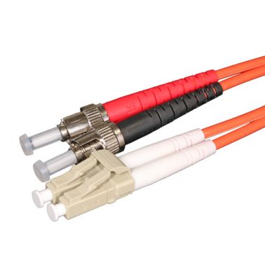 Cablenet 1m OM1 62.5/125 LC-ST Duplex Orange LSOH Fibre Patch Lead