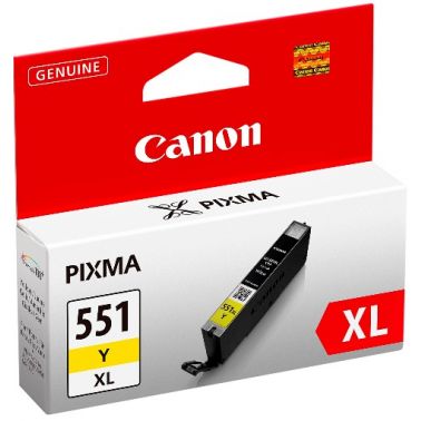 Canon 6446B004/CLI-551YXL Ink cartridge yellow high-capacity Blister, 695 pages 11ml for Canon Pixma IP 8700/IX 6850/MG 5450/MG 6350/MX 725