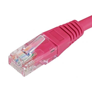 Cablenet 1.5m Cat5e RJ45 Pink U/UTP PVC 24AWG Flush Moulded Booted Patch Lead