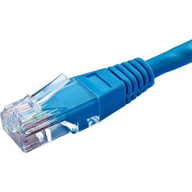 Cablenet 1m Cat5e RJ45 Blue U/UTP PVC 24AWG Flush Moulded Booted Patch Lead