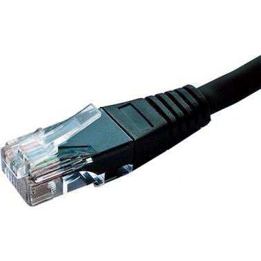 Cablenet 0.25m Cat5e RJ45 Black U/UTP PVC 24AWG Flush Moulded Booted Patch Lead