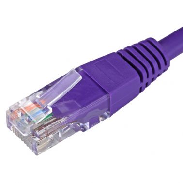 Cablenet 0.5m Cat5e RJ45 Violet U/UTP PVC 24AWG Flush Moulded Booted Patch Lead