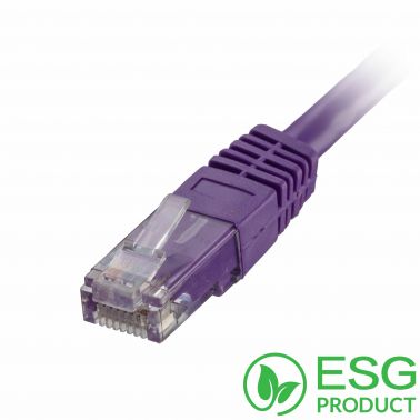 Cablenet 0.5m Cat5e RJ45 Violet U/UTP PVC 24AWG Flush Moulded Booted Patch Lead (PK 100)