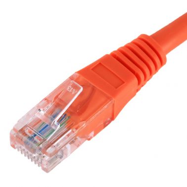 Cablenet 0.3m Cat5e RJ45 Orange U/UTP PVC 24AWG Flush Moulded Booted Patch Lead