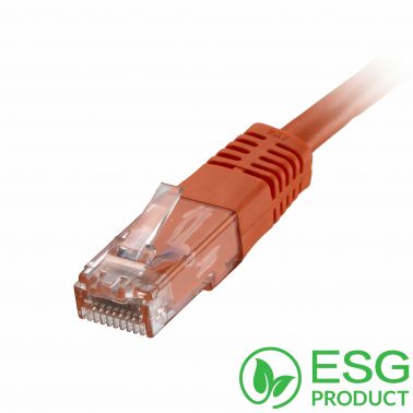 Cablenet 0.3m Cat5e RJ45 Orange U/UTP PVC 24AWG Flush Moulded Booted Patch Lead (PK 100)