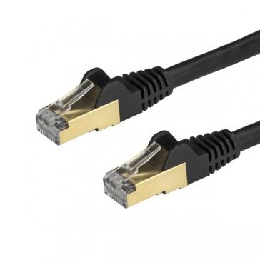 StarTech.com 1 m CAT6a Ethernet Cable - 10 Gigabit Shielded Snagless RJ45 100W PoE Patch Cord - 10GbE STP Category 6a Network Cable w/Strain Relief - Black Fluke Tested UL/TIA Certified