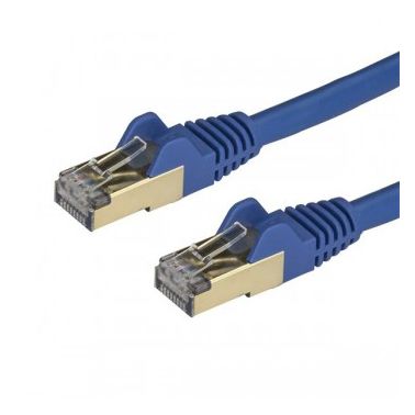 StarTech.com 0.50 m CAT6a Ethernet Cable - 10 Gigabit Shielded Snagless RJ45 100W PoE Patch Cord - 10GbE STP Category 6a Network Cable w/Strain Relief - Blue Fluke Tested UL/TIA Certified