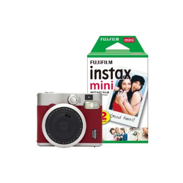 Fujifilm Instax Mini 90 Instant Camera, Case & Album Bundle (30 Shots) - Red