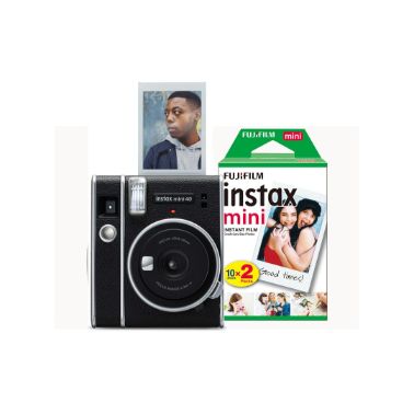 Fujifilm Instax Mini 40 Instant Camera with 20 Shot Pack - Black