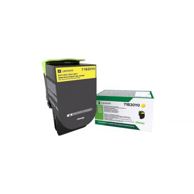 Lexmark 71B20Y0 Toner-kit yellow return program, 2.3K pages ISO/IEC 19752 for Lexmark CS 317/417/517