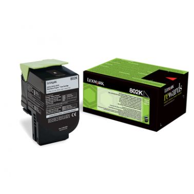 Lexmark 80C20K0/802K Toner-kit black return program, 1K pages ISO/IEC 19798 for Lexmark CX 310/410/510