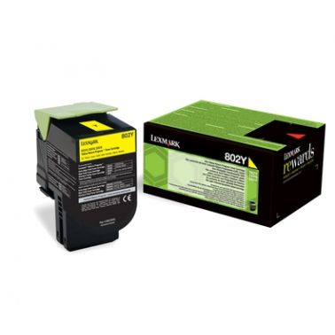 Lexmark 80C20Y0/802Y Toner-kit yellow return program, 1K pages ISO/IEC 19798 for Lexmark CX 310/410/510