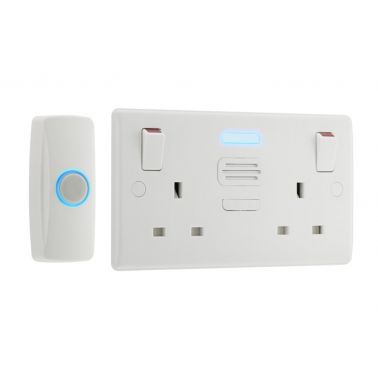 BG Electrical Nexus Double Switched 13A Power Socket with Door Chime - White