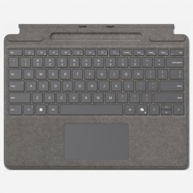 Microsoft Surface Pro X/8/9 Signature Keyboard with Copilot Button and Pen Storage - Platinum