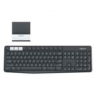 Logitech K375s keyboard RF Wireless + Bluetooth QWERTY US International Graphite,White