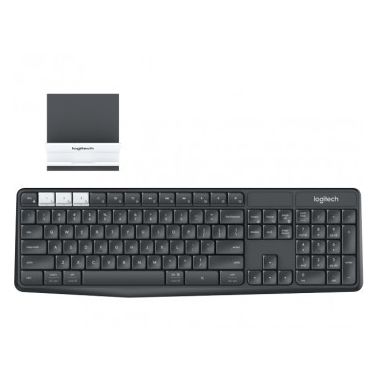 Logitech K375s keyboard RF Wireless + Bluetooth QWERTY Russian Graphite,White