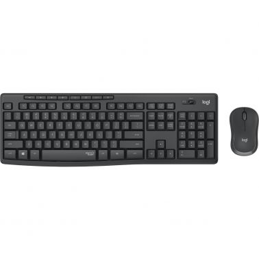 Logitech MK295 Silent Wireless Combo keyboard Mouse included Office USB QWERTZ German Graphite