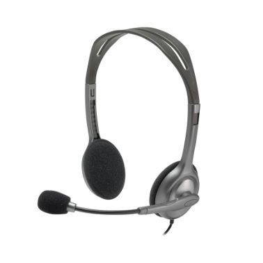 Logitech H110 Wired Stereo Headset - Over-the-head - Semi-open - Black Silver