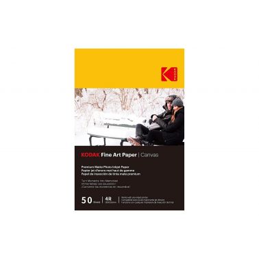 Kodak Fine Art Canvas 4R 102x152mm Premium Matte Photo Inkjet Paper - 50 Sheets