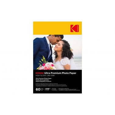 Kodak 280g 6x4 10x15mm High Gloss Ultra Premium Photo Paper - 60 Sheets