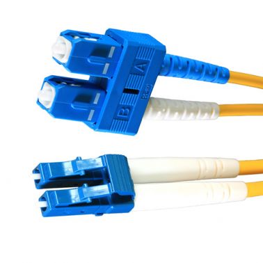 Cablenet 20m OS2 9/125 LC-SC Duplex Yellow LSOH Fibre Patch Lead