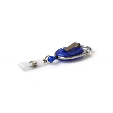 Digital ID Blue Translucent Carabiner Card Reels with Belt and Reinforced ID Straps (Pack of 50)