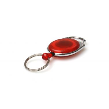 Digital ID Red Translucent Carabiner Card Reels with Key Rings (Pack of 50)