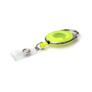 Digital ID Yellow Translucent Carabiner Card Reels with Reinforced ID Straps (Pack of 50)