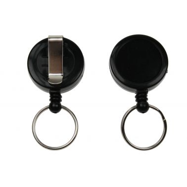 Digital ID Black ID Badge Reels with Key Ring (Pack of 50)