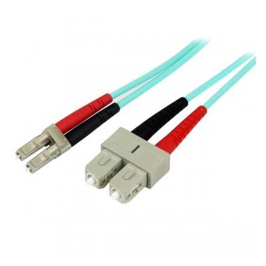 StarTech.com Fiber Optic Cable - 10 Gb Aqua - Multimode Duplex 50/125 - LSZH - LC/SC - 2 m