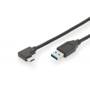 Digitus USB Type-C™ connection cable, Gen2, Type-C™ 90° to A