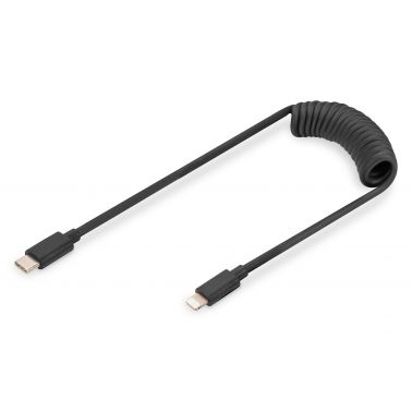 Digitus USB 2.0 - USB C to Lightning Spiral Cable