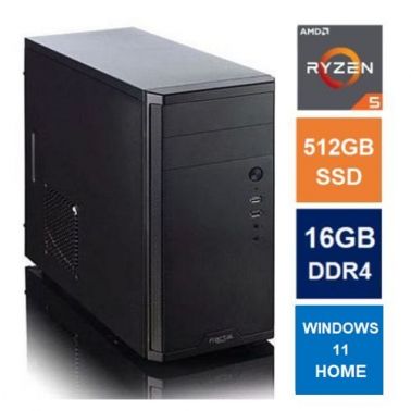 SPIRE PC Spire MATX Tower PC, Fractal Core 1100 Case, Ryzen 5 5600G, 16GB 3200MHz, 512GB SSD, Bequiet 550W, No Optical, KB & Mouse, Windows 11 Home